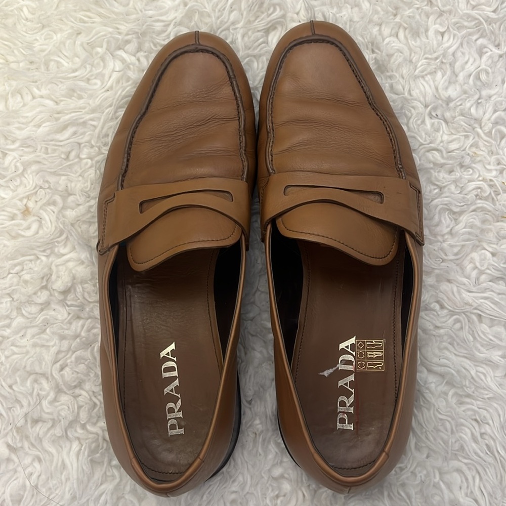 Prada Men's Brown Leather Loafers size 10.5 - Picture 4 of 12